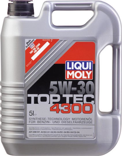 Liqui Moly Top Tec 4300 Συνθετικό Λάδι Αυτοκινήτου 5W-30 5lt (2324)