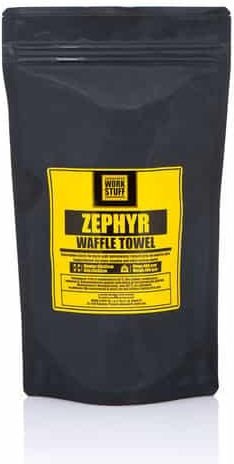 Work Stuff Zephyr Waffle Πανί Μικροϊνών Καθαρισμού για Τζάμια Αυτοκινήτου 400gsm Μαύρο 35x35cm - Image 3