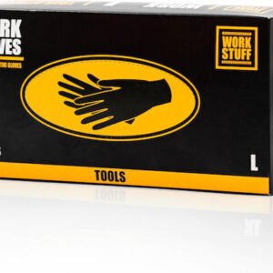 Work Stuff Γάντια Εργασίας μιας Χρήσης Μαύρα Νιτριλίου/Δερμάτινα 100τμχ